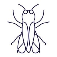 insecte papillon animal dans le style d'icône de ligne de dessin animé vecteur