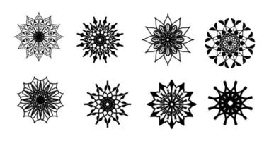 ensemble de mandala, mandala noir, arrière-plan de conception de mandala ornemental de luxe, conception de mandala, conception de papier peint d'art de livre de coloriage de motif de mandala, motif de carreaux, mandala noir et blanc, islam, arabe, indien vecteur