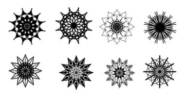 ensemble de mandala, mandala noir, arrière-plan de conception de mandala ornemental de luxe, conception de mandala, conception de papier peint d'art de livre de coloriage de motif de mandala, motif de carreaux, mandala noir et blanc, islam, arabe, indien vecteur