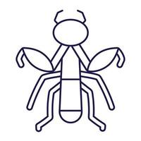 animal insecte mante dans le style d'icône de ligne de dessin animé vecteur