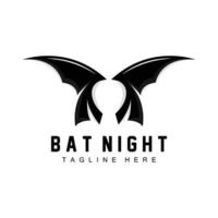 logo de chauve-souris, icône d'animal volant de nuit, vecteur d'entreprise, modèle d'halloween