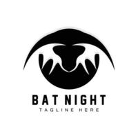 logo de chauve-souris, icône d'animal volant de nuit, vecteur d'entreprise, modèle d'halloween