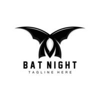 logo de chauve-souris, icône d'animal volant de nuit, vecteur d'entreprise, modèle d'halloween