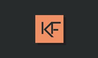 alphabet lettres initiales monogramme logo kf, fk, k et f vecteur