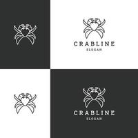 modèle de conception d'icône de logo de crabe illustration vectorielle vecteur