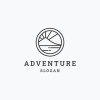 modèle de conception plate d'icône de logo d'aventure vecteur