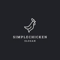 poulet dessin au trait simple logo modèle illustration vectorielle conception vecteur