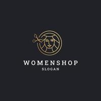 femmes boutique logo icône modèle de conception illustration vectorielle vecteur