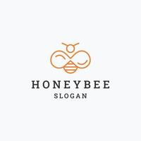 modèle de conception d'icône de logo d'abeille de miel vecteur