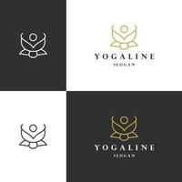 modèle de conception plate d'icône de logo de yoga vecteur