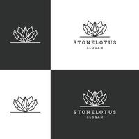 modèle de conception d'icône de logo de lotus en pierre illustration vectorielle vecteur