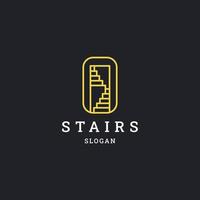 escaliers dessin au trait simple logo modèle illustration vectorielle conception vecteur