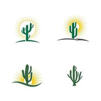 modèle de logo icône cactus vecteur
