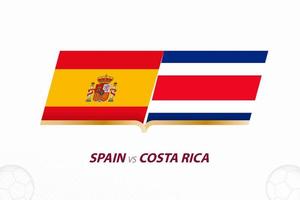 espagne contre costa rica en compétition de football, groupe a. versus icône sur fond de football. vecteur