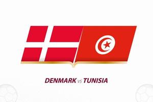 danemark vs tunisie en compétition de football, groupe a. versus icône sur fond de football. vecteur