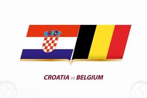 croatie contre belgique en compétition de football, groupe a. versus icône sur fond de football. vecteur
