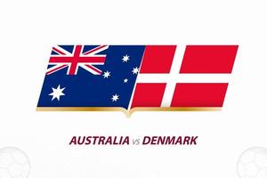 australie vs danemark en compétition de football, groupe a. versus icône sur fond de football. vecteur