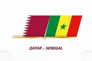 qatar vs sénégal en compétition de football, groupe a. versus icône sur fond de football. vecteur