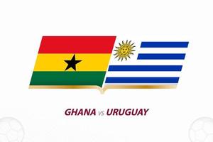 ghana vs uruguay en compétition de football, groupe a. versus icône sur fond de football. vecteur