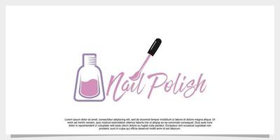 création de logo beauté nail polosh avec concept créatif vecteur