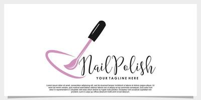 création de logo beauté nail polosh avec concept créatif vecteur