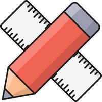 illustration vectorielle de crayon de règle sur un fond. symboles de qualité premium. icônes vectorielles pour le concept et la conception graphique. vecteur