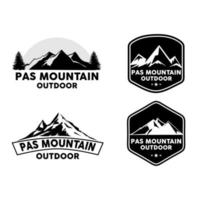 vecteur de logo extérieur montagne pas.