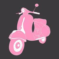 scooter moto vintage de couleur rose. illustrateur de vecteur