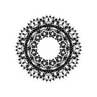 mandala rond. motif oriental noir et blanc. motif ethnique. coloration. modèle de tatouage, ornement au henné. vecteur psychédélique.