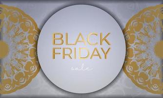 affiche de vente vendredi noir couleur beige avec ornement de luxe vecteur
