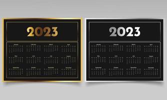 Conception du calendrier 2023. conception de modèle de calendrier mural 2023 ans. vecteur