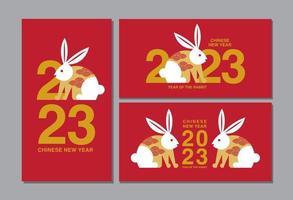 nouvel an lunaire, nouvel an chinois 2023, année du lapin, mise en page du modèle vecteur