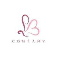 lettre sb ou pb papillon logo illustration design pour votre entreprise ou entreprise vecteur