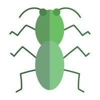 animal insecte de cricket dans le style d'icône plate de dessin animé vecteur