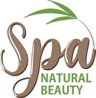 conception de texte de beauté naturelle spa pour bannière ou affiche vecteur