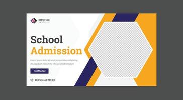 vecteur gratuit de conception de bannière de vignette d'admission à l'école