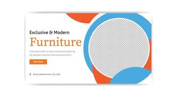 vecteur gratuit de conception de modèle web de bannière de mobilier exclusif et moderne