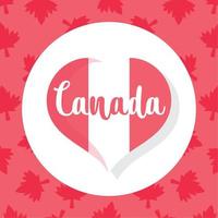 drapeau canadien coeur de conception de vecteur de bonne fête du canada