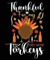 tshirt illustration vectorielle de thanksgiving vecteur