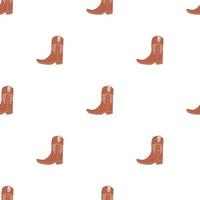 bottes de cow-boy avec motif sans couture d'ornement. thème de l'ouest sauvage. illustration vectorielle tendance colorée dessinée à la main sur fond blanc vecteur