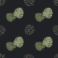 modèle sans couture de feuilles tropicales de monstera vecteur