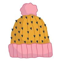 chapeau d'hiver icône de dessin animé de mode accessoire chaud vecteur