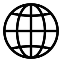 vecteur d'icône de globe, globe. fils de sphère, vecteur de réseau de terre isolé. cliquez pour accéder au site Web ou à l'icône de dessin au trait Internet pour les applications et les sites Web