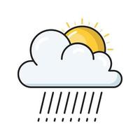 illustration vectorielle de pluie de soleil sur fond.symboles de qualité premium.icônes vectorielles pour le concept et la conception graphique. vecteur