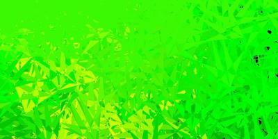 texture de vecteur vert clair, jaune avec des triangles aléatoires.