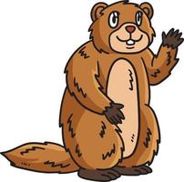 agitant marmotte dessin animé couleur clipart vecteur