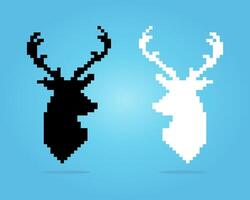 Cerf pixel 8 bits. animal pour les jeux d'actifs et les motifs de point de croix dans les illustrations vectorielles. vecteur