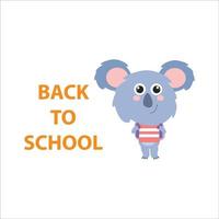 illustration graphique vectoriel koala mignon retour à l'école après les vacances d'été
