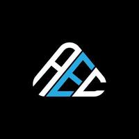 conception créative du logo de lettre aec avec graphique vectoriel, logo aec simple et moderne en forme de triangle. vecteur