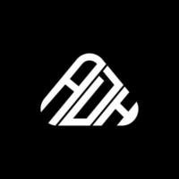 conception créative de logo de lettre adh avec graphique vectoriel, logo adh simple et moderne en forme de triangle. vecteur